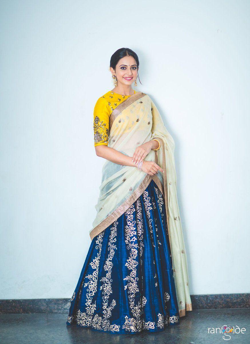 Actress Rakul Preet Singh Latest Half Saree Stills