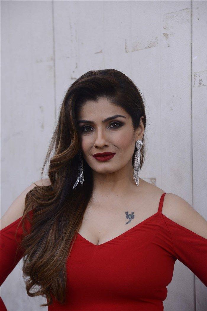 Actress Raveena Tandon Latest Photos in Red Dress