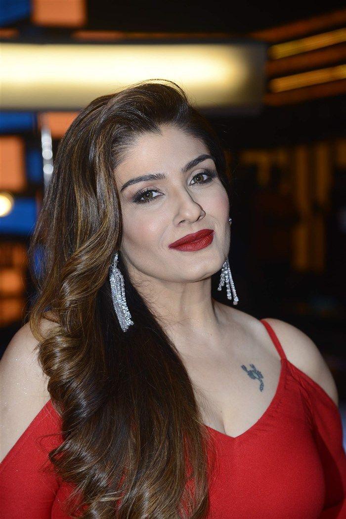 Actress Raveena Tandon Latest Photos in Red Dress