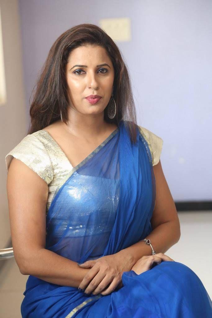 Actress Sravya Reddy Latest Hot Blue Saree Photos