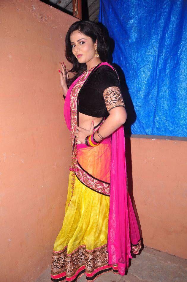 Actress Sreemukhi Stills in Half Saree