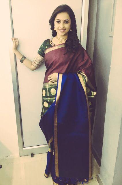 Actress Sri Divya Latest Stills in Saree