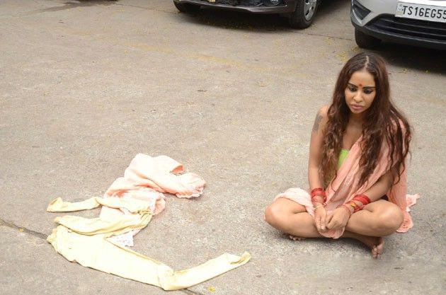 Actress Sri Reddy Protest at Film Chamber Photos