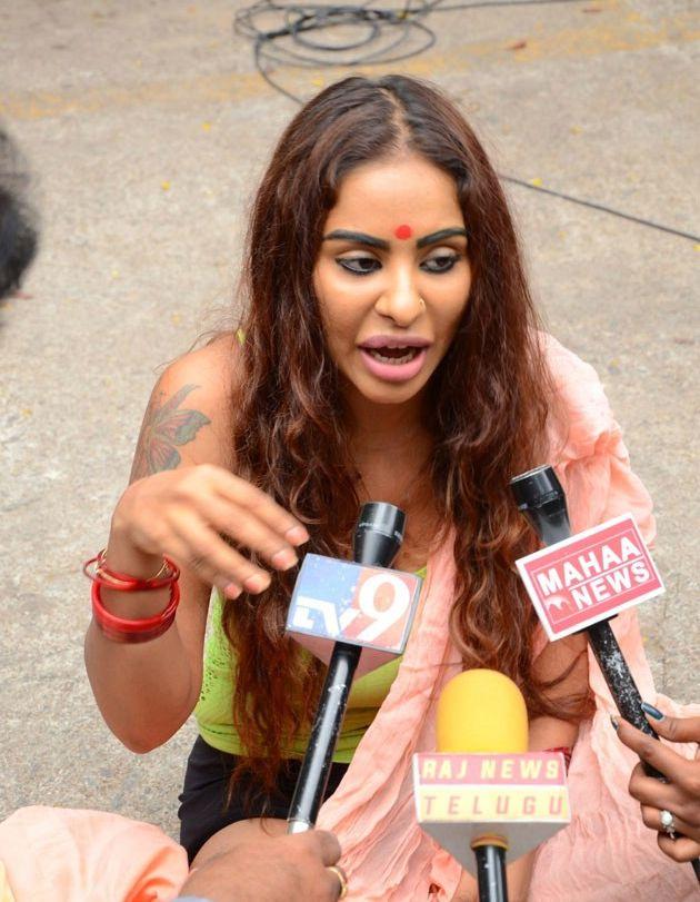 Actress Sri Reddy Protest at Film Chamber Photos