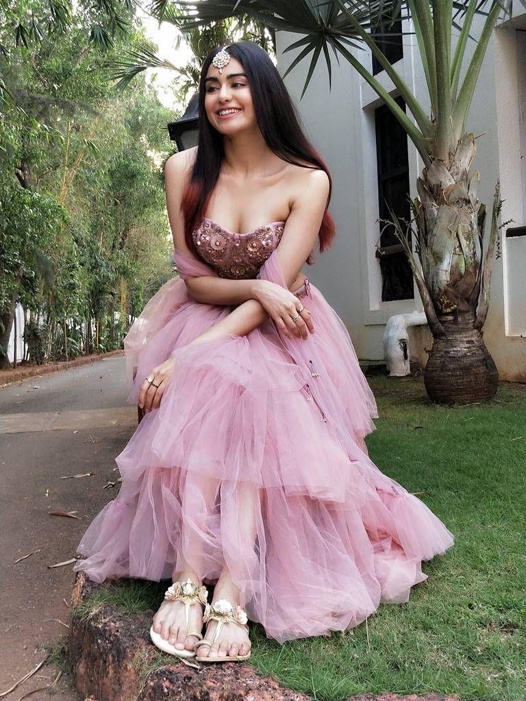 Adah Sharma Light Pink Dress Photo Shoot Stills