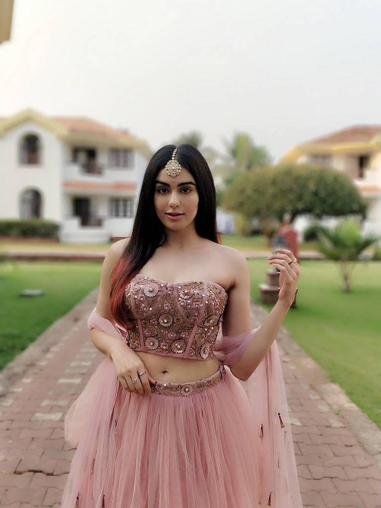 Adah Sharma Light Pink Dress Photo Shoot Stills