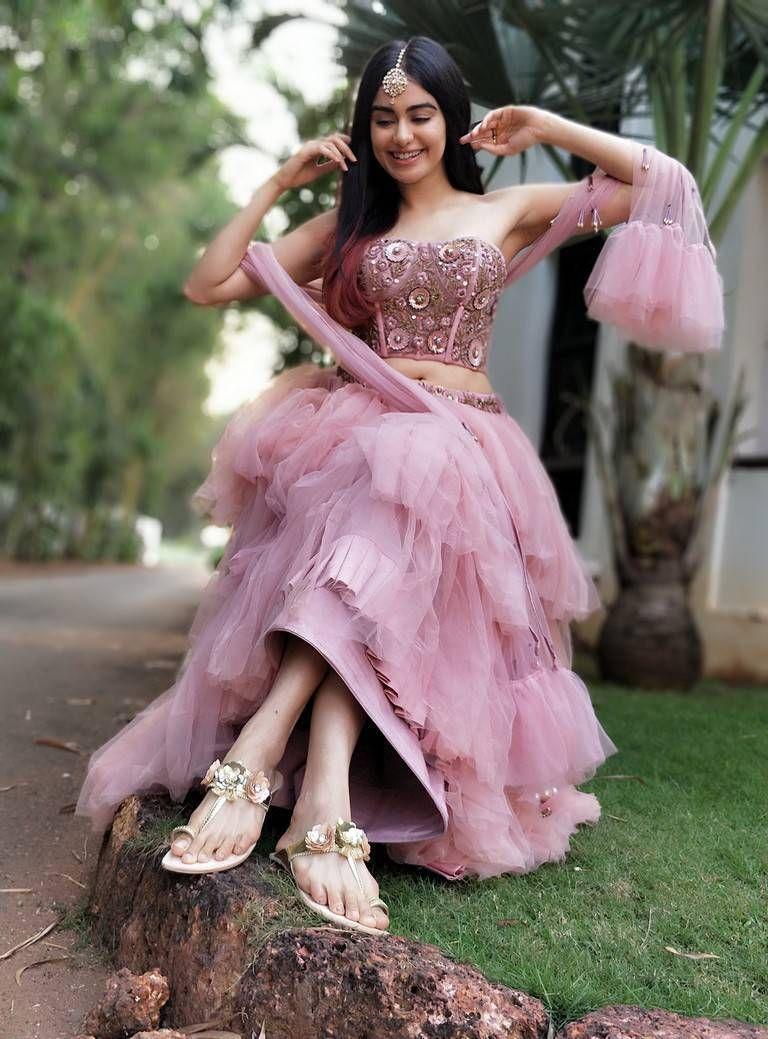 Adah Sharma Light Pink Dress Photo Shoot Stills