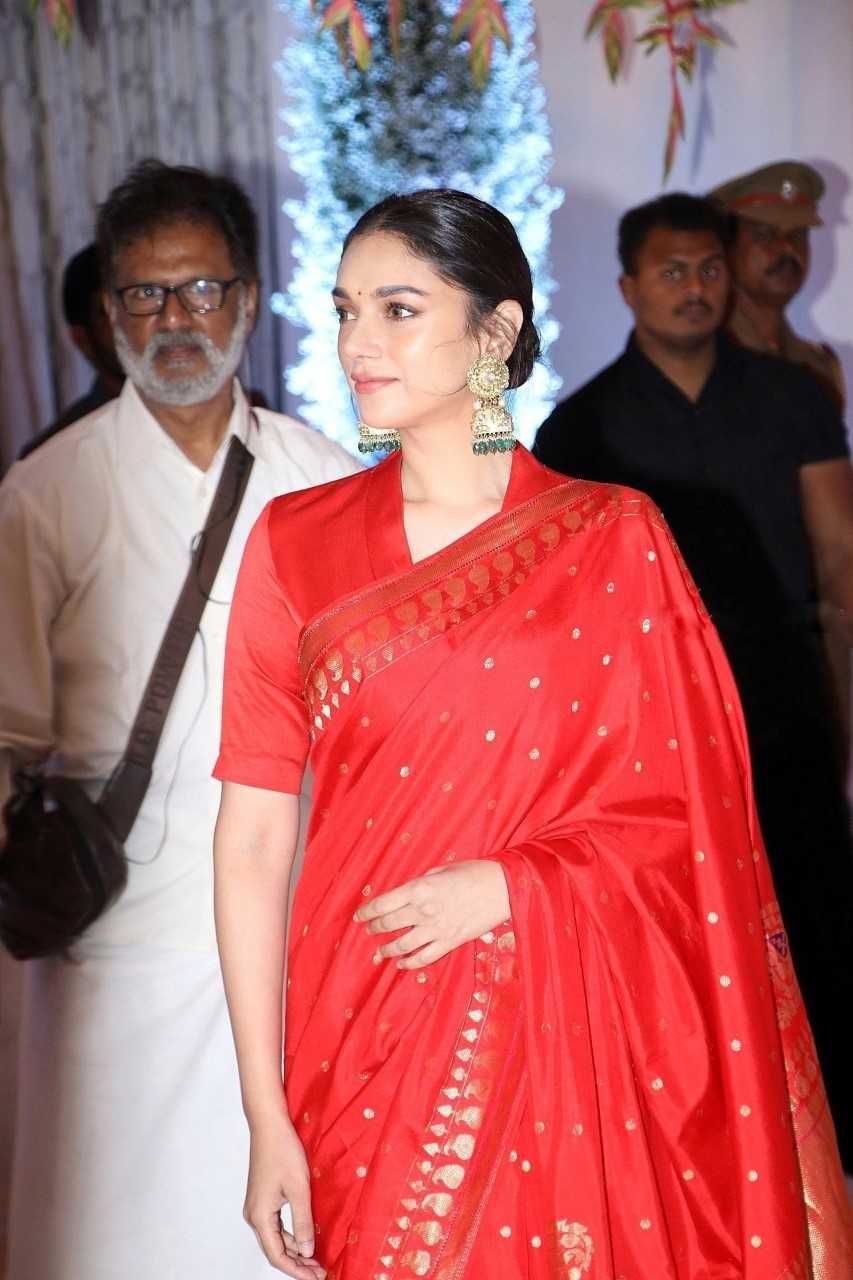 Aditi Rao Hydari Red Saree Photos