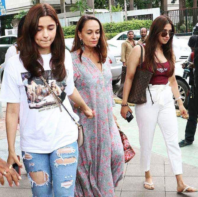Alia Bhatt spotted outside her residence with security guards