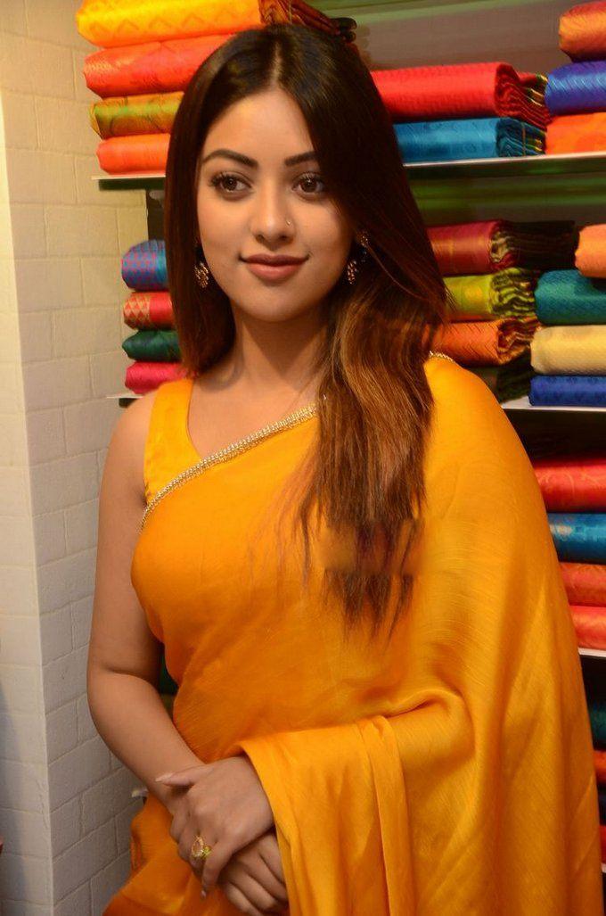 Anu Emmanuel Yellow Saree Latest Photos