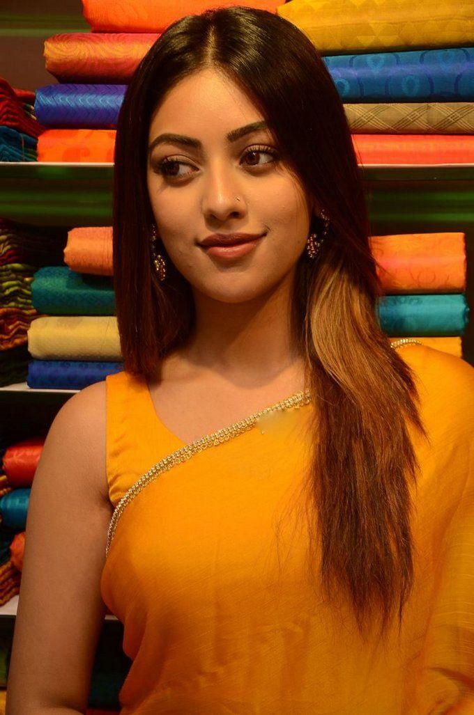 Anu Emmanuel Yellow Saree Latest Photos