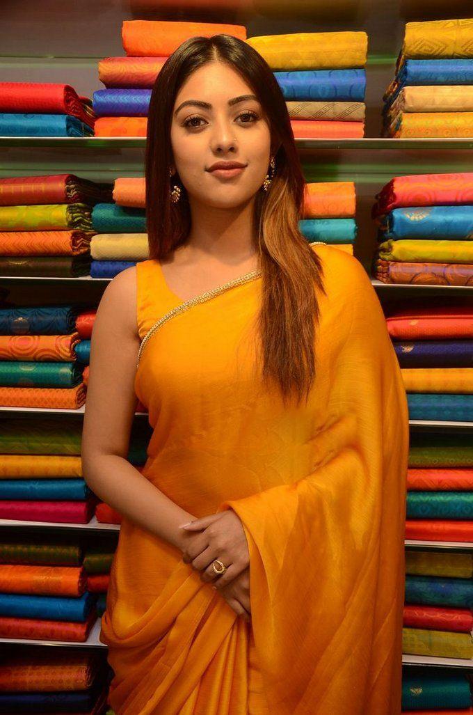 Anu Emmanuel Yellow Saree Latest Photos