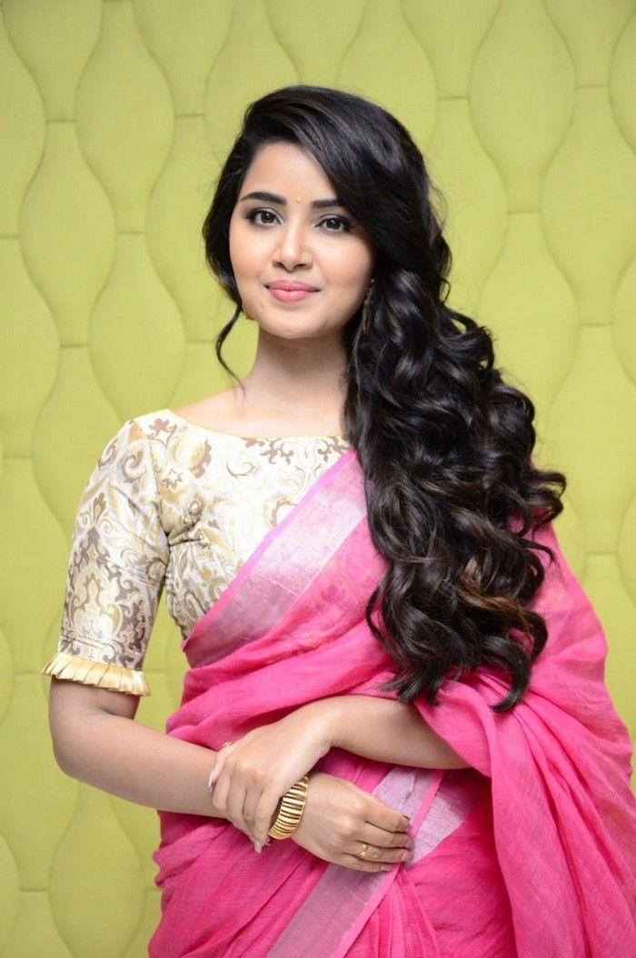 Anupama Parameswaran Latest Pink Saree Photo Stills