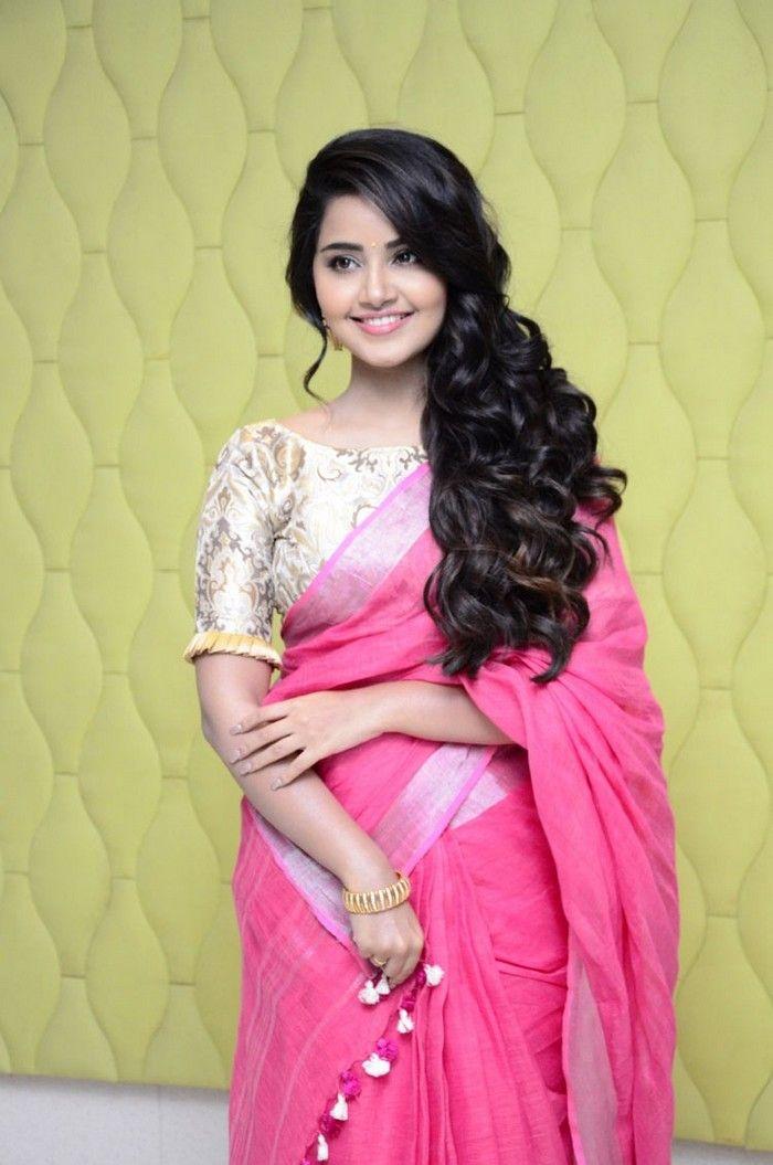 Anupama Parameswaran Latest Pink Saree Photo Stills