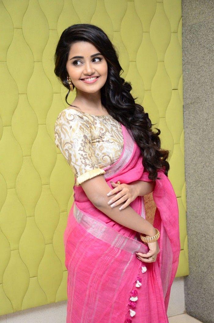 Anupama Parameswaran Latest Pink Saree Photo Stills