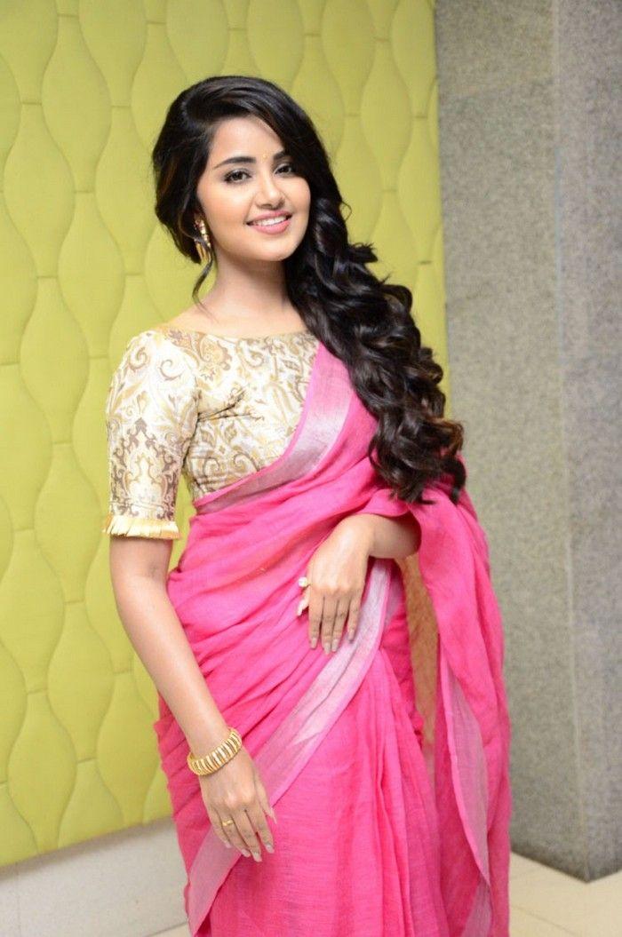 Anupama Parameswaran Latest Pink Saree Photo Stills