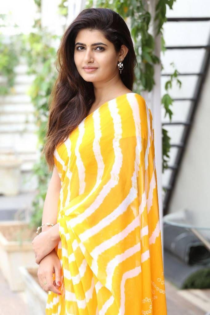 Ashima Narwal Photo Shoot In Yellow Saree Stills