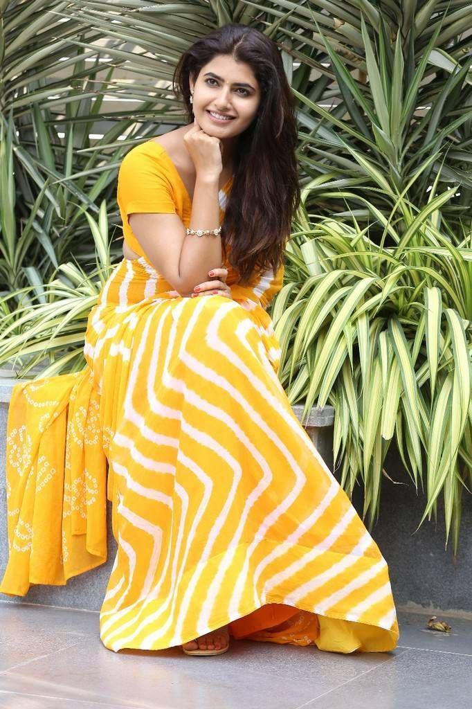 Ashima Narwal Photo Shoot In Yellow Saree Stills