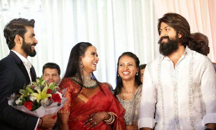 Chiranjeevi, Yash, Rashmika at YuvaRajkumar - Sridevi wedding reception..