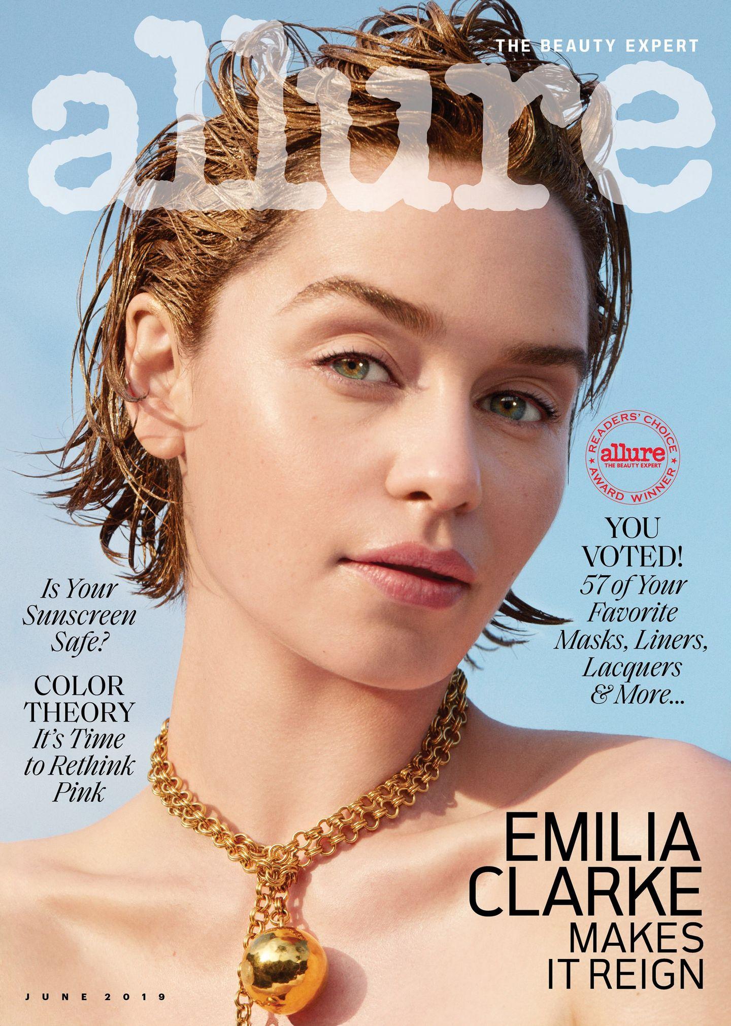 Emilia Clarke poses for ALLURE Magazine