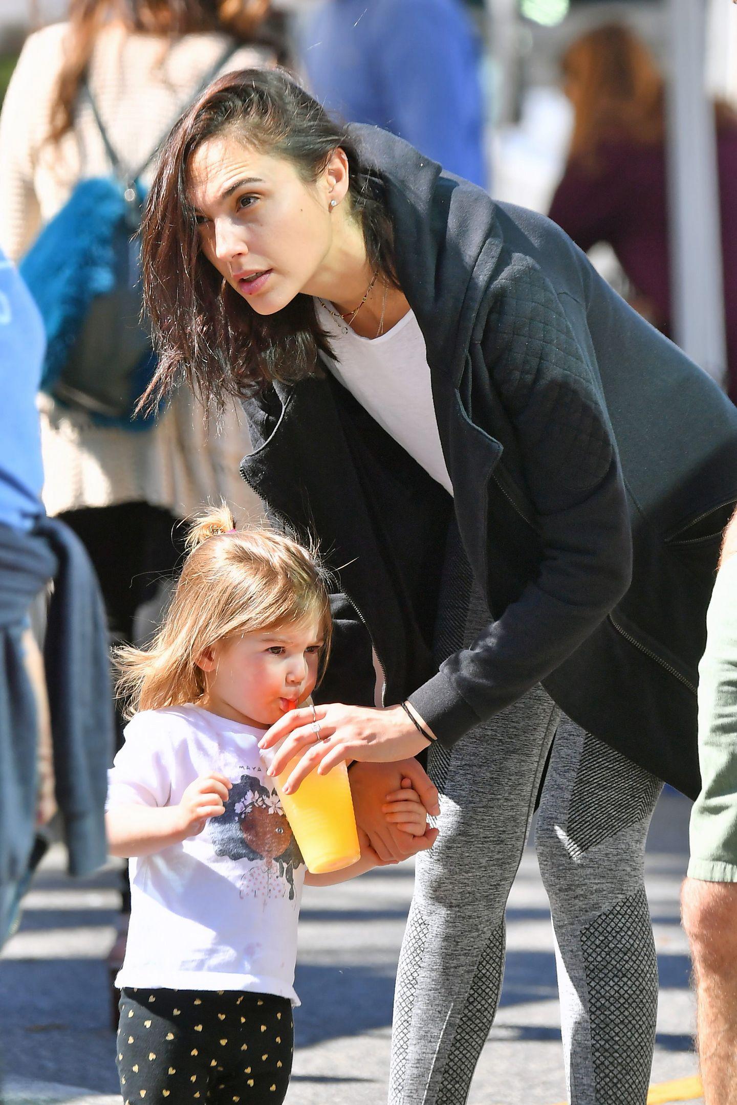 Gal Gadot with her Kids at the Farmers Market