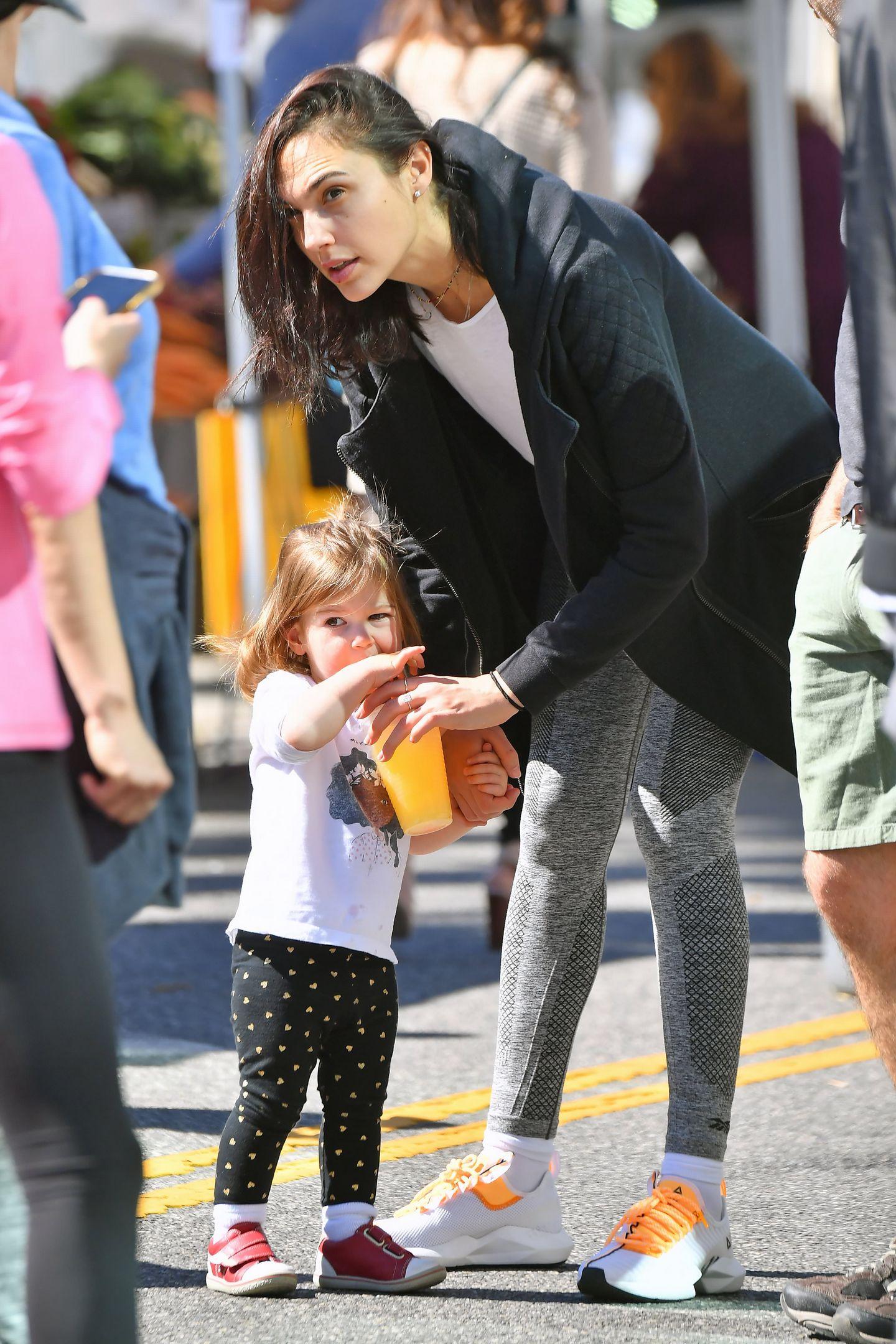 Gal Gadot with her Kids at the Farmers Market