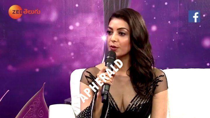 Kajal Hot Cleavage Show at Zee Telugu Apsara Awards 2018 Photos