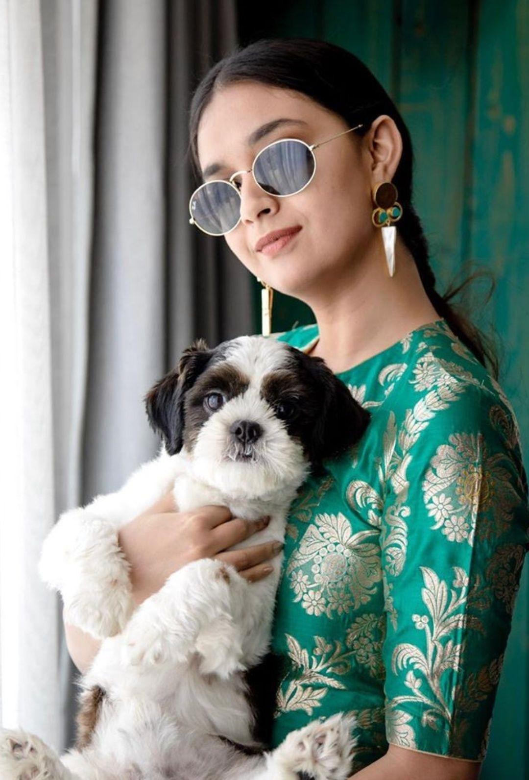 Keerthy Suresh Latest Shoot with her Puppy