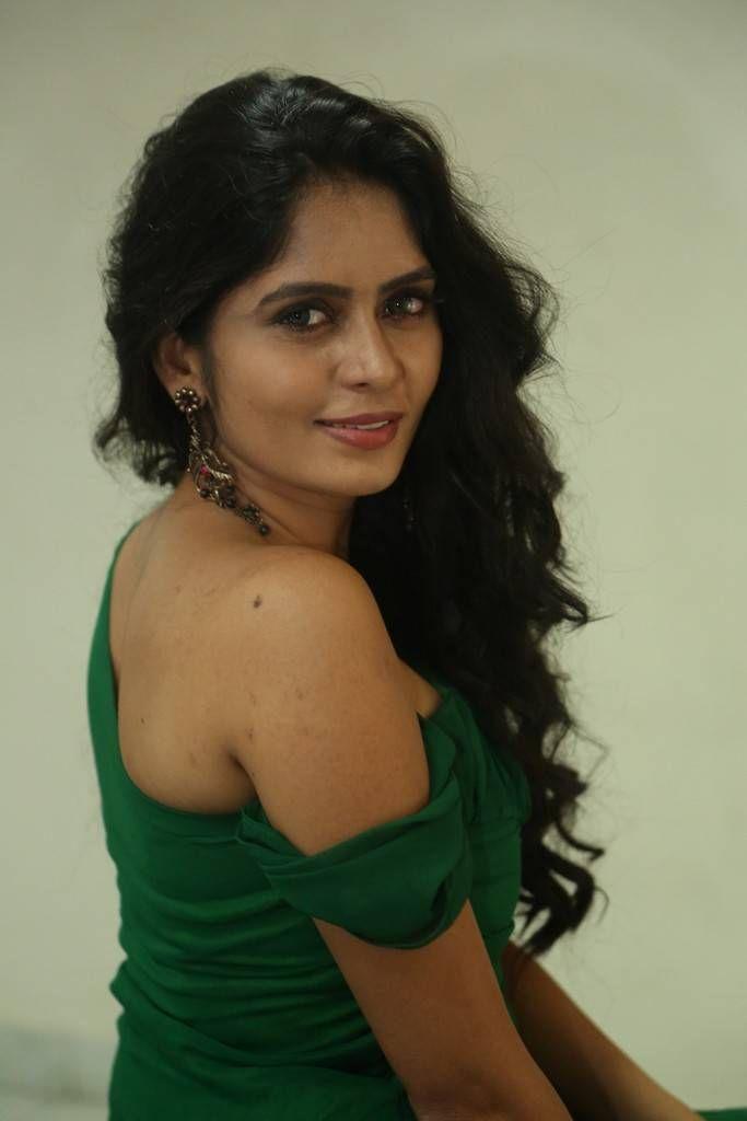 Madhumitha Krishna Hot Photo Shoot Stills In Emerald Green Gown