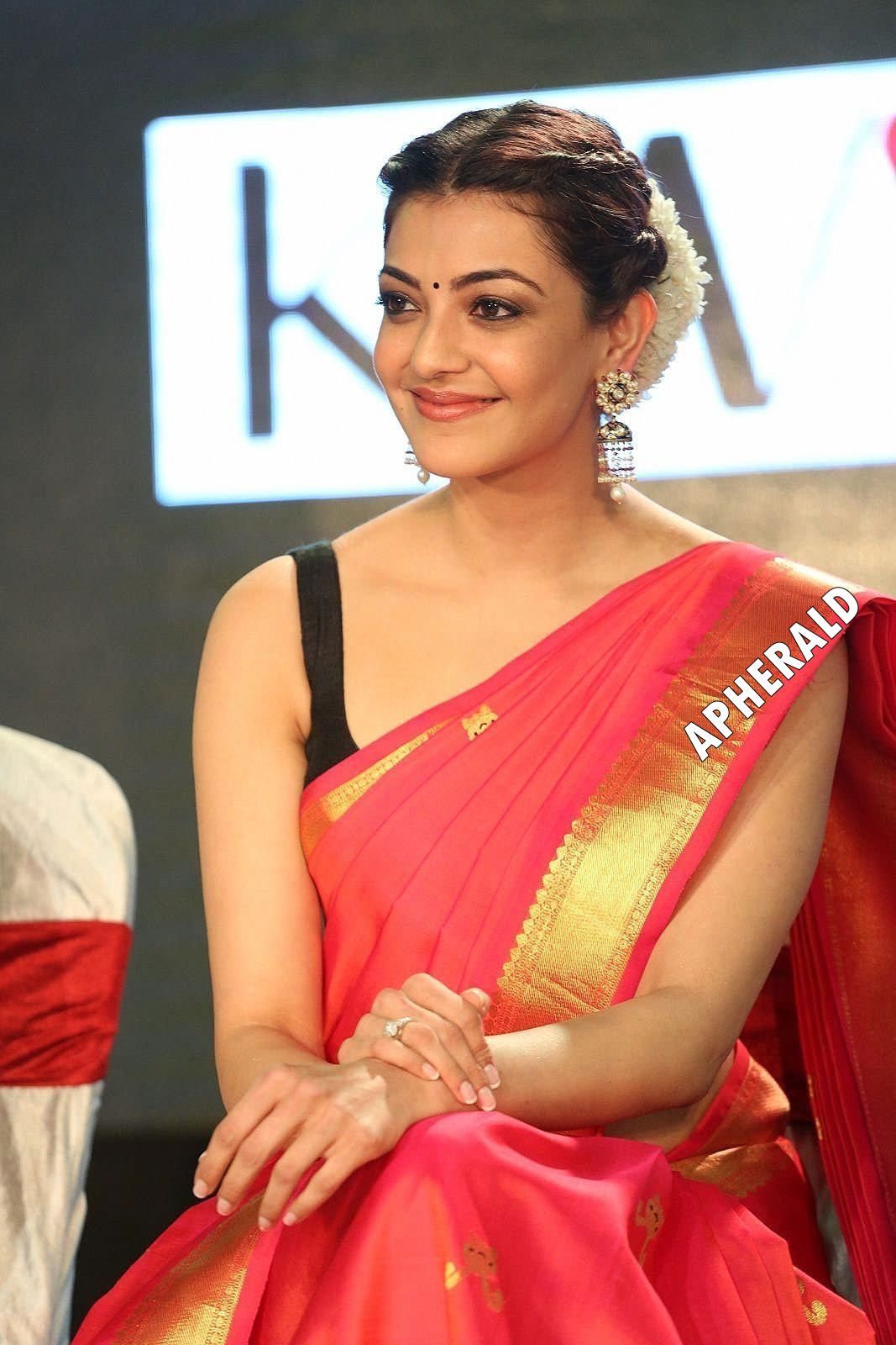 Monstrous Collection photos of Kajal Aggarwal in Sleeveless Blouse and Low Hip Saree