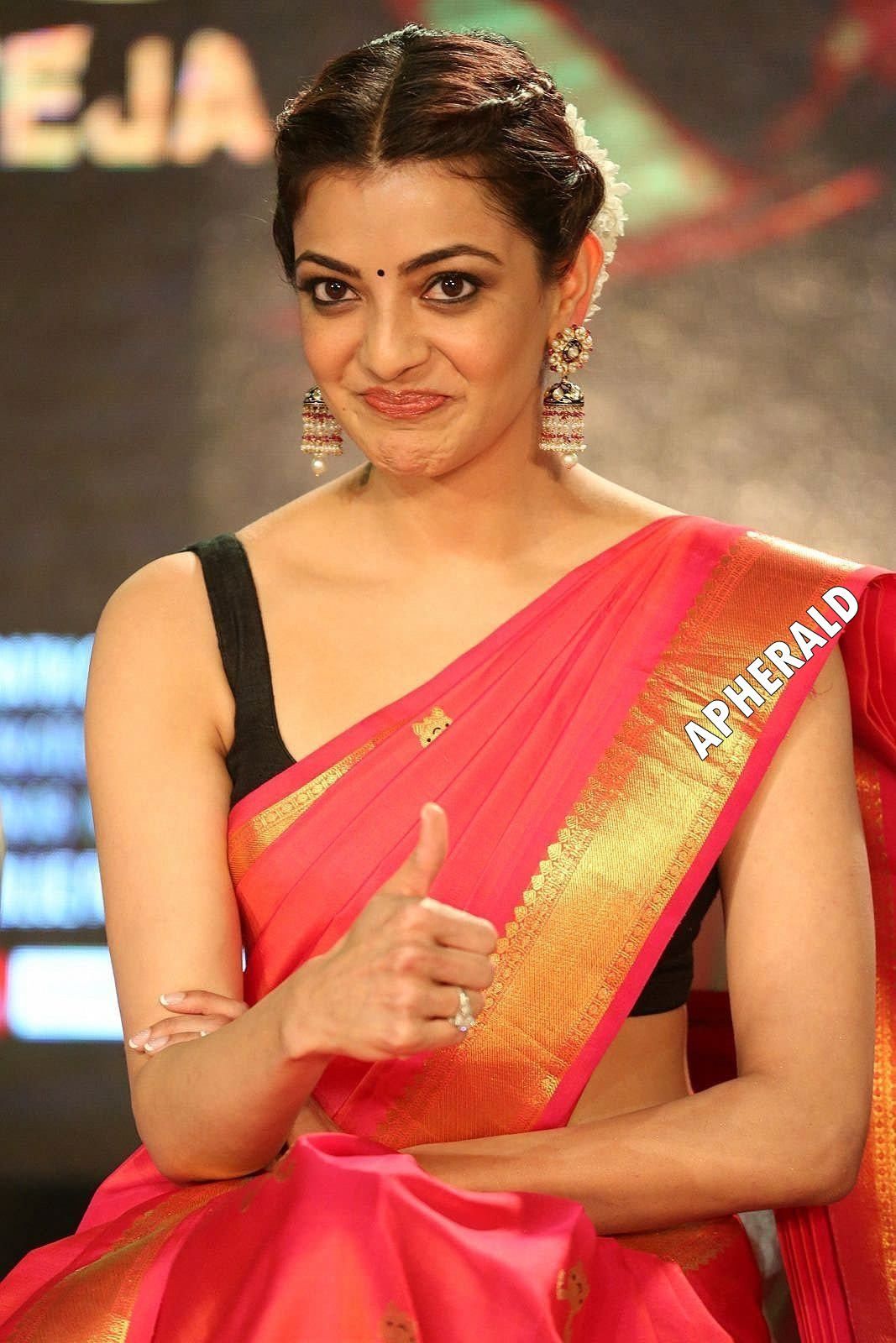 Monstrous Collection photos of Kajal Aggarwal in Sleeveless Blouse and Low Hip Saree