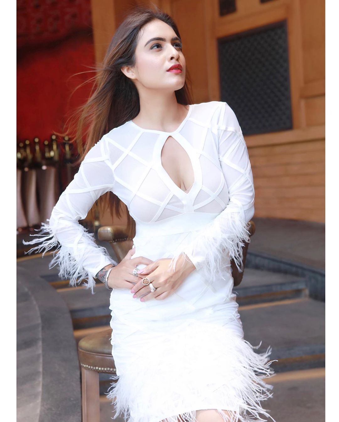 Neha Malik Hot Photos in White
