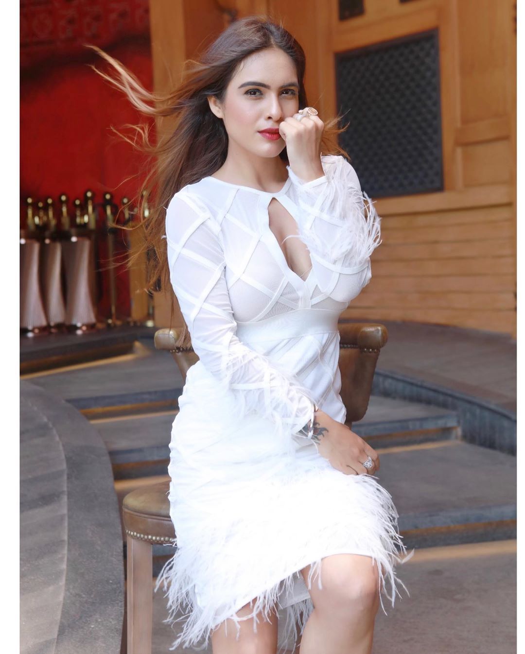 Neha Malik Hot Photos in White