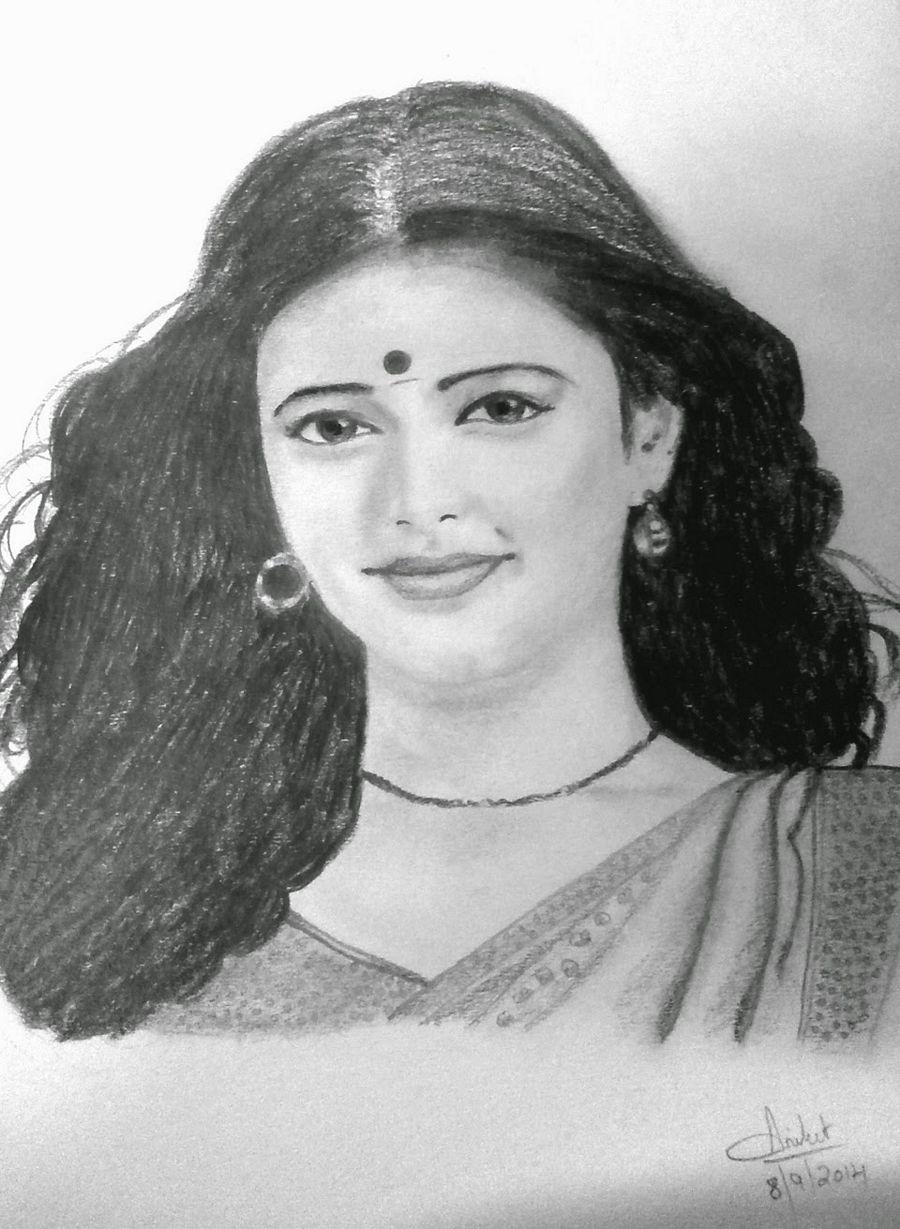 Pencil Sketch of Shruti Haasan Photos