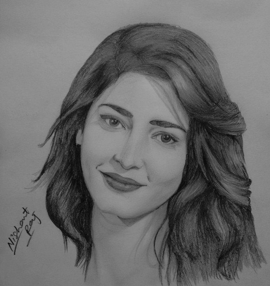 Pencil Sketch of Shruti Haasan Photos