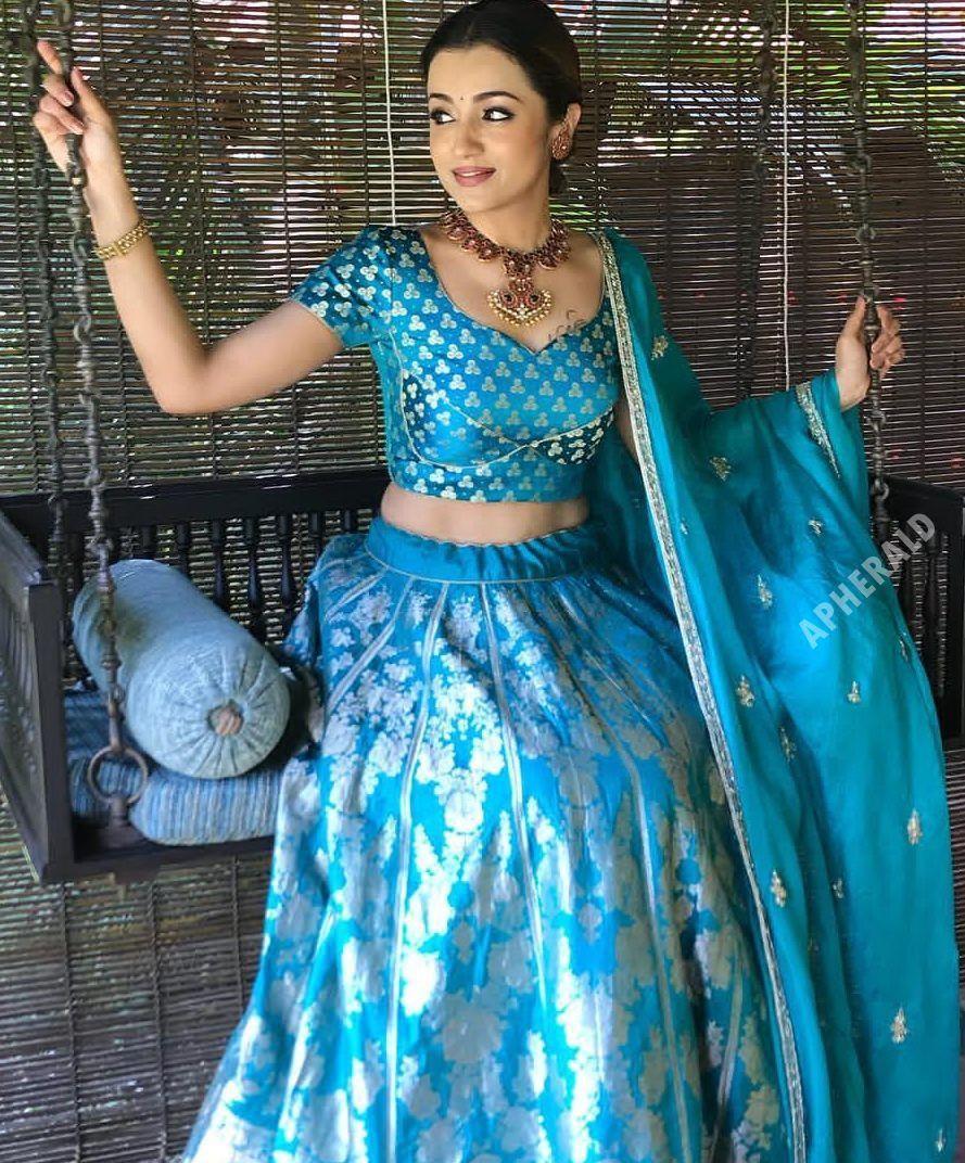 Photos: Trisha looks absolutely alluring in this blue outfit!