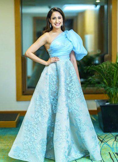 Pragya Jaiswal Hot Photos In Blue Colour Dress