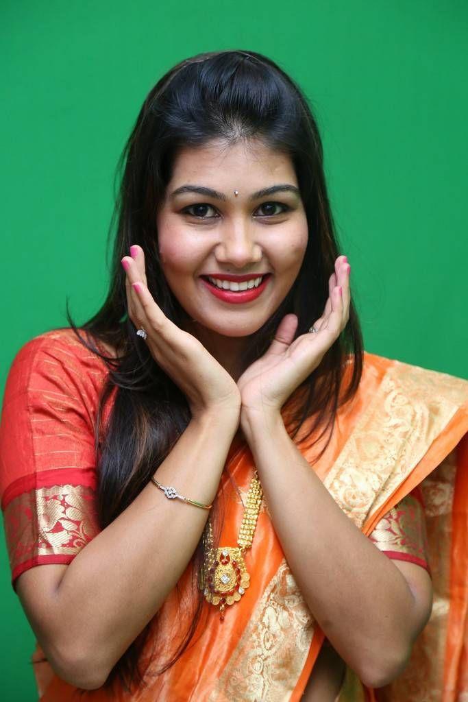 Rachana Smith Photo Shoot Stills In Traditional Orange Saree