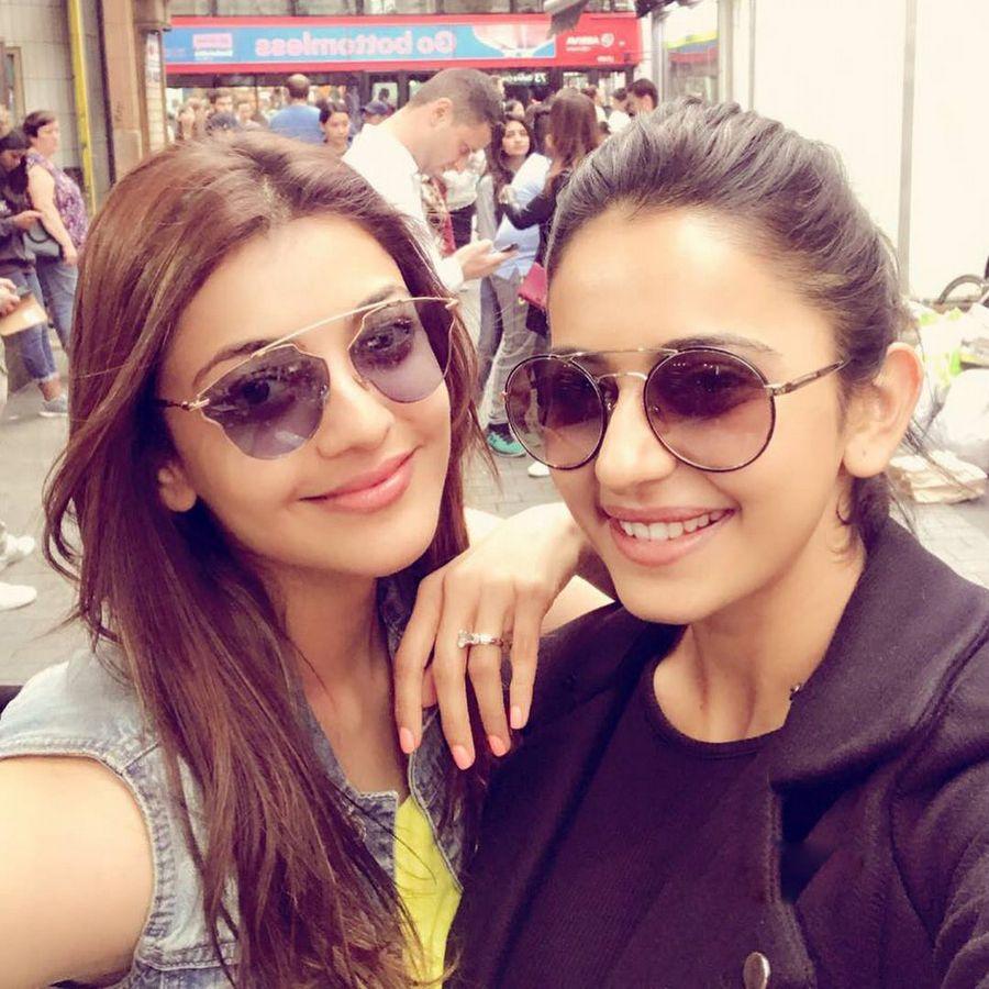 Rakul Preet & Kajal Aggarwal London Latest Photos
