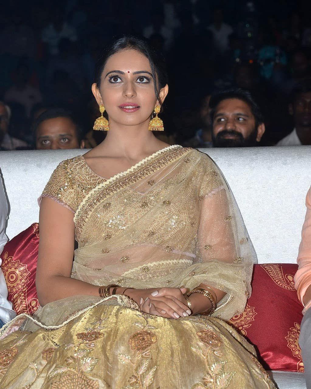 Rakul Preet spotted in Traditional attire at an event in Chennai