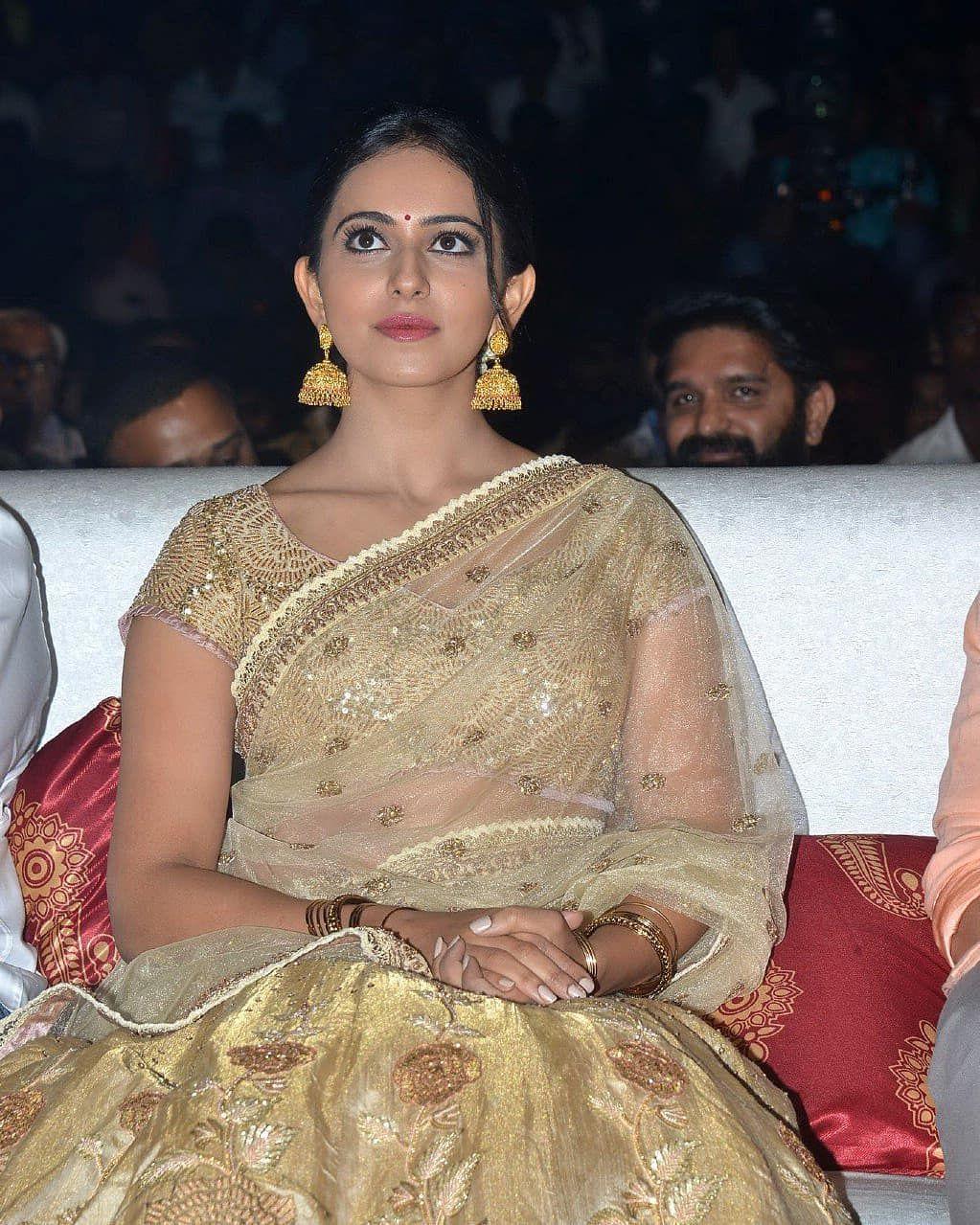 Rakul Preet spotted in Traditional attire at an event in Chennai