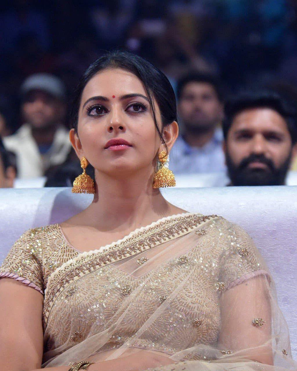 Rakul Preet spotted in Traditional attire at an event in Chennai