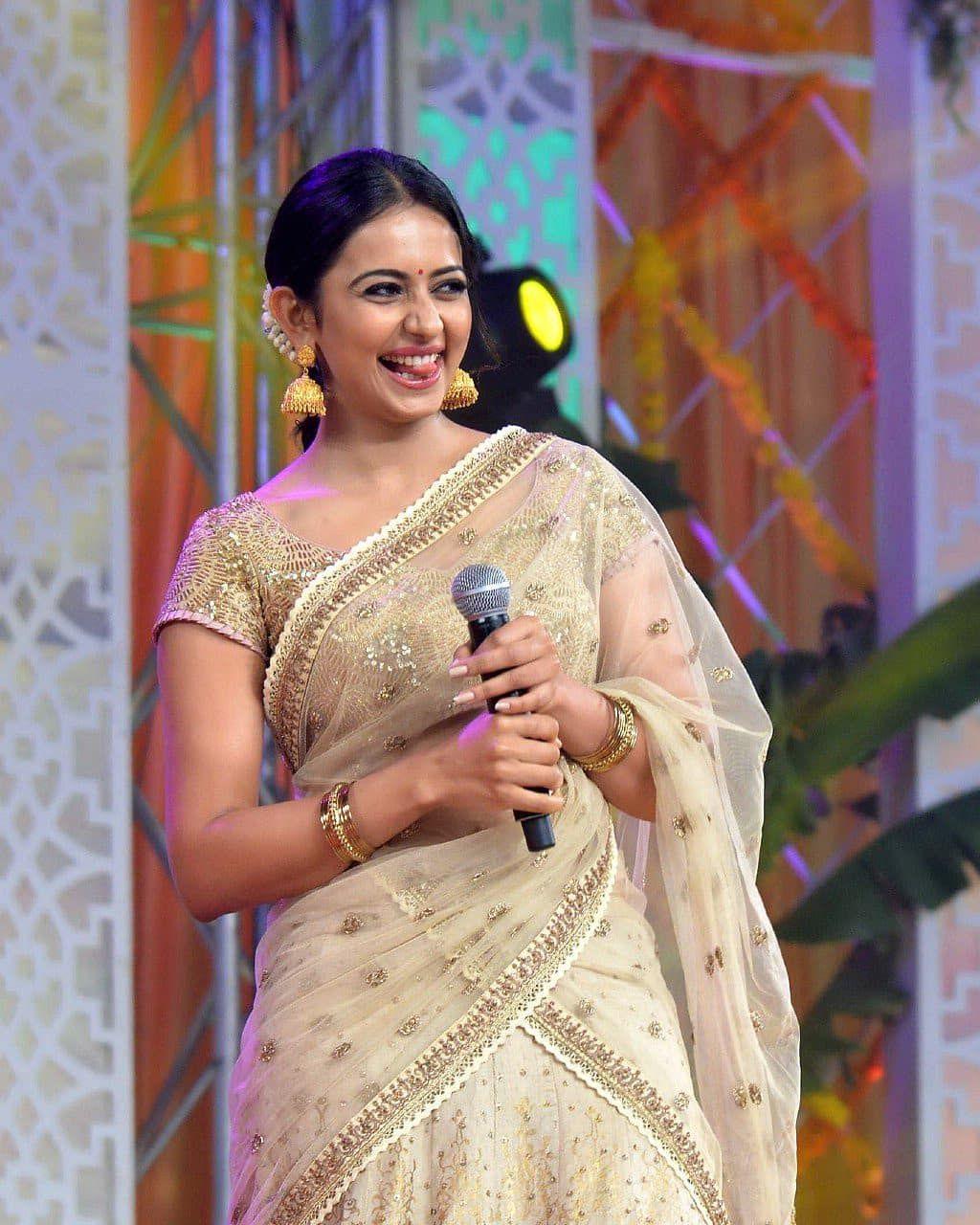 Rakul Preet spotted in Traditional attire at an event in Chennai