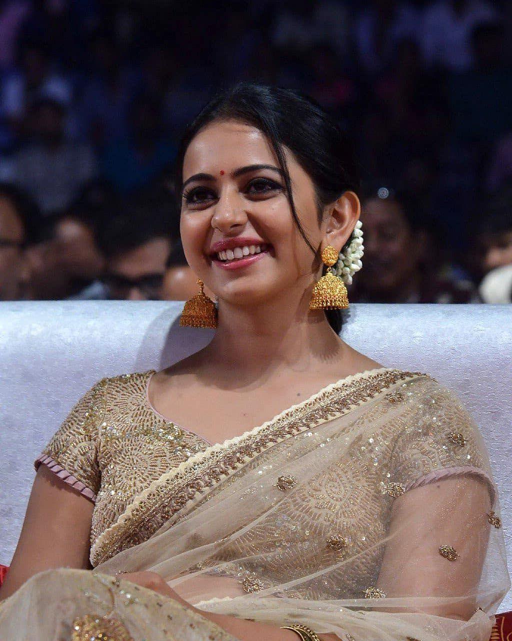 Rakul Preet spotted in Traditional attire at an event in Chennai