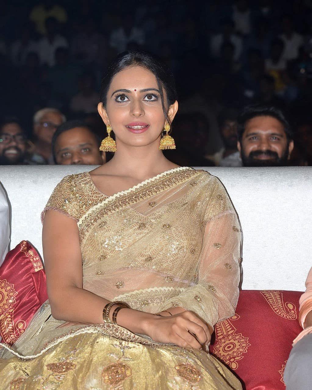 Rakul Preet spotted in Traditional attire at an event in Chennai