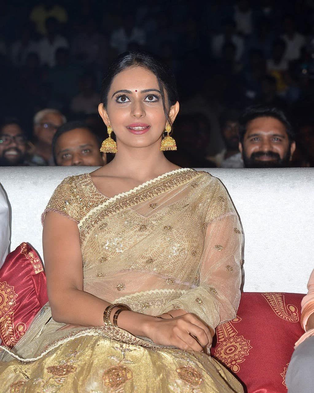 Rakul Preet spotted in Traditional attire at an event in Chennai