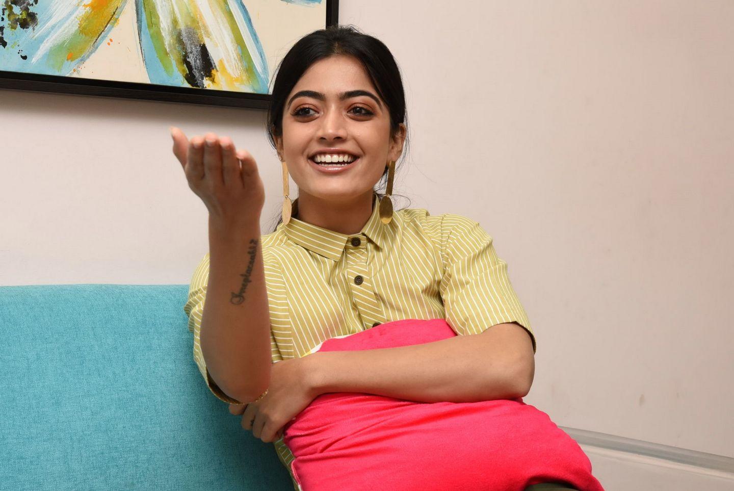 Rashmika Mandanna Stills at Media Interaction about DevaDas