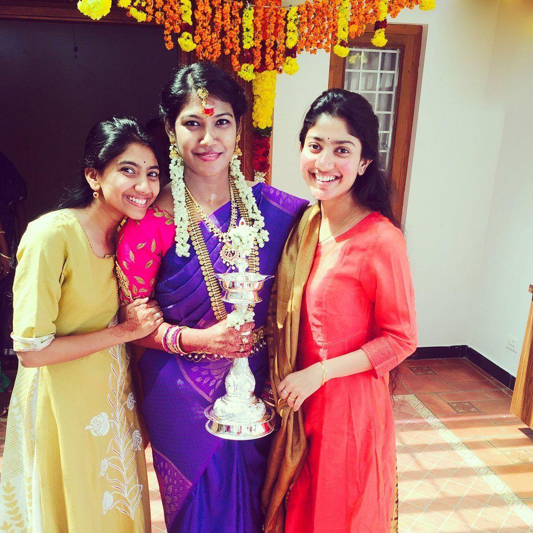 Sai Pallavi and her sister Pooja Kannan at their close friend Swathi Wedding