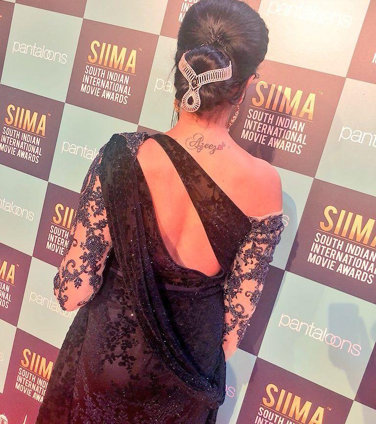 Sanjjana Galrani looking stylish and stunning at SIIMA Awards 2018
