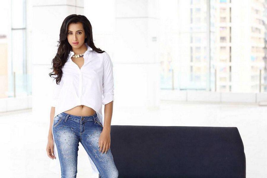 Sanjjanaa Photoshoot Stills in White Shirt